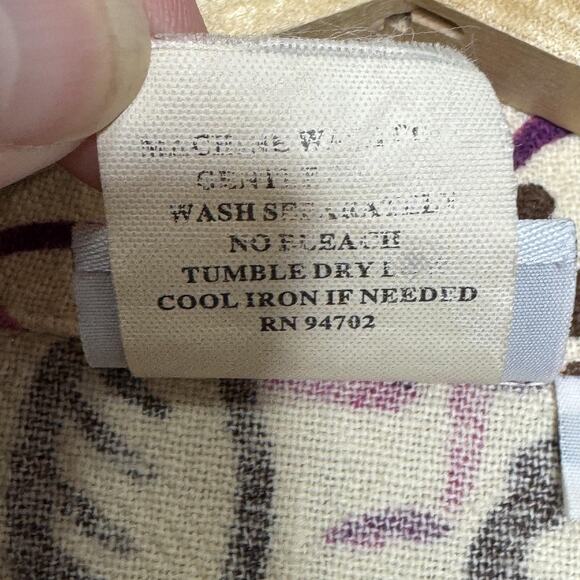 Hot Cotton Shirt Womens Large Cream Multicolor Floral Button Front Short Sleeve - Picture 6 of 11